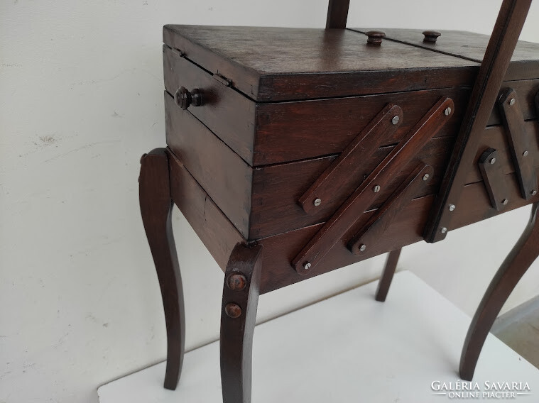 Antique sewing box openable hardwood sewing box art deco bauhaus small furniture 370 6174