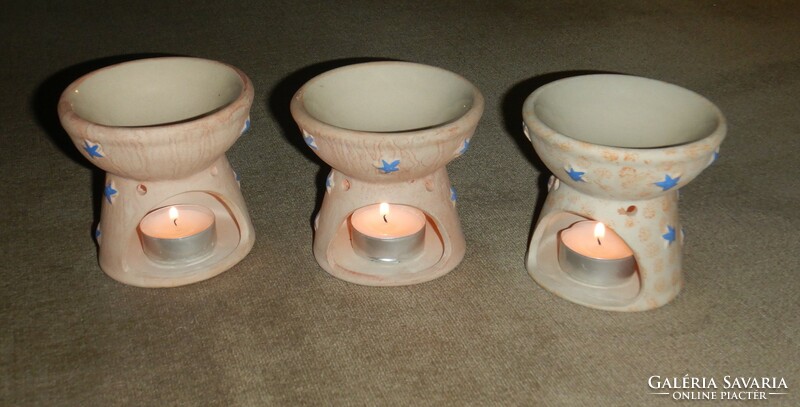 Three scented candles, 9 cm high