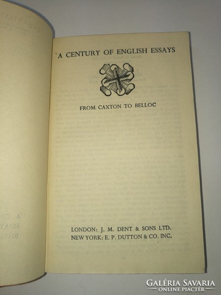 A century of English essays by Ernest Rhys (1948) angol nyelvű könyv