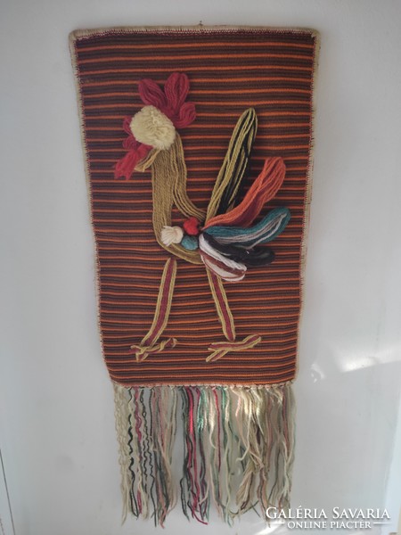 Wall tapestry depicting a retro rooster, tapestry