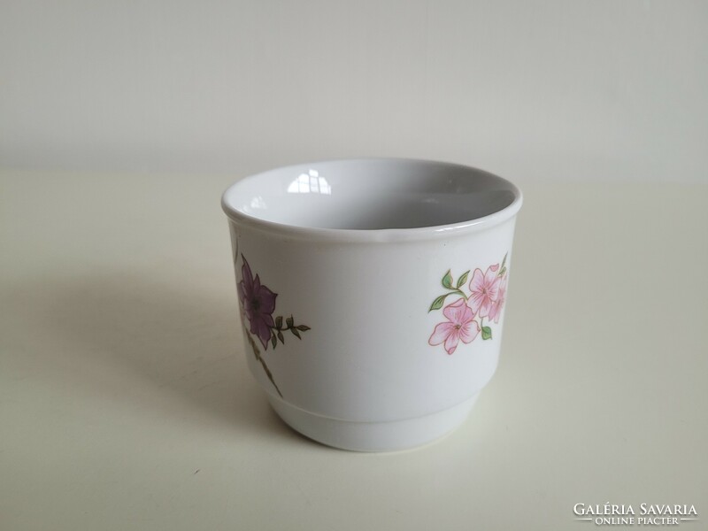 Régi Zsolnay porcelán retro bögre virágos teás csésze