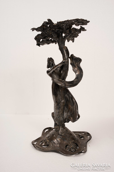 Art Nouveau pewter sculpture