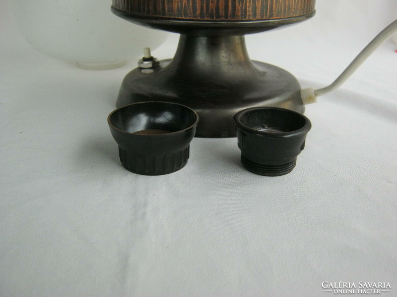 Craftsman bronze or copper retro glass lampshade table lamp