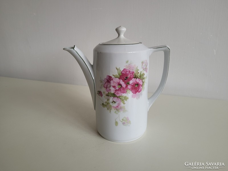 Old porcelain spout large floral tea pot 1.8 liters