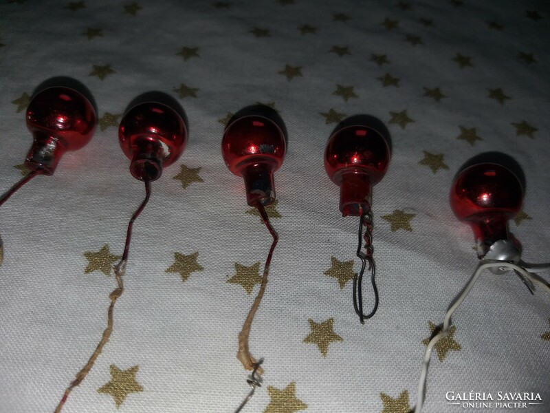 Retro small glass red silver ball 8 pcs. Christmas party
