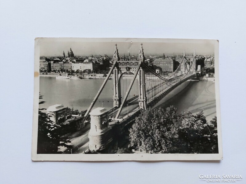 Régi képeslap fotó levelezőlap Budapest Erzsébet híd