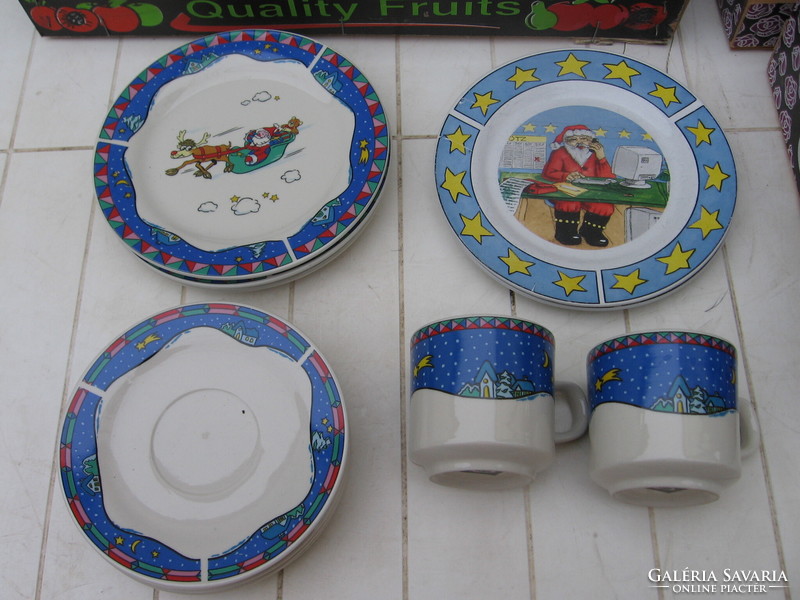 Retro kgg-götz children's plate, coaster, mug with Santa Claus