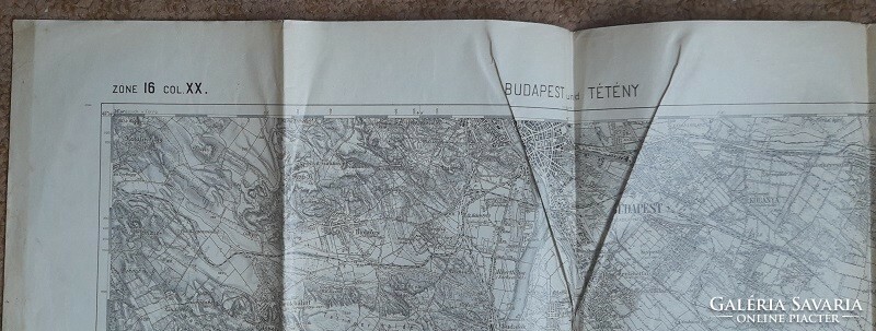 Budapest és Tétény katonai térkép 1902