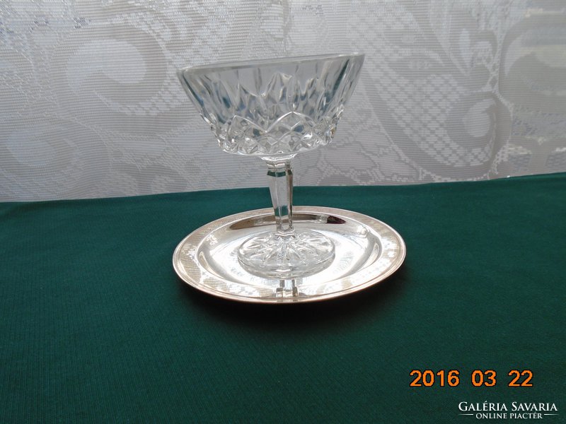 Lead crystal antique heavy champagne goblet