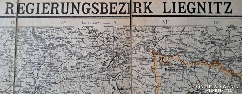 Liegnitz: Regierungsbezirk Liegnitz Nagyméretű antik  térkép