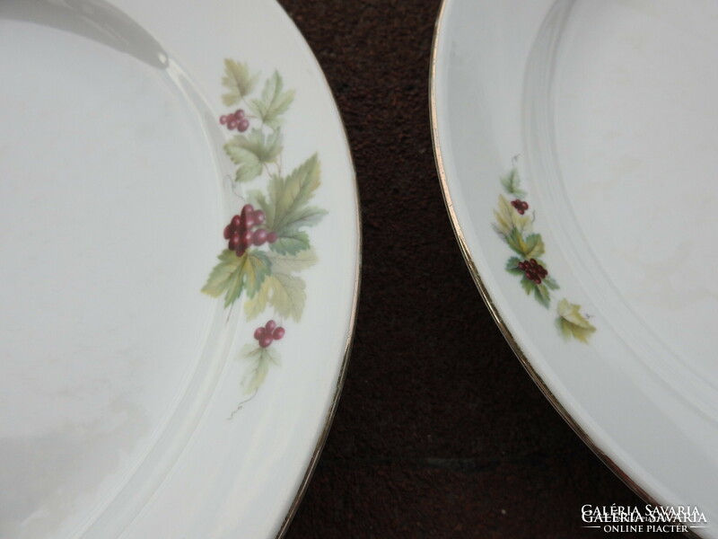 Old zsolnay plate with gold edges and blackberry pattern set of 9 pieces
