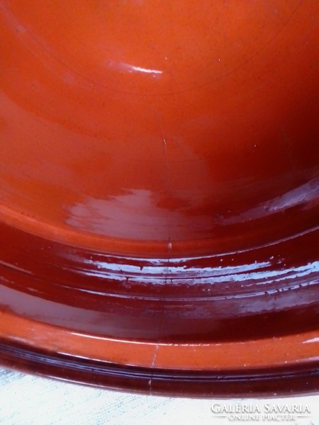 Old huge glazed ceramic lidded oven cooking pot earthenware pot cabbage cooker offering storage bowl