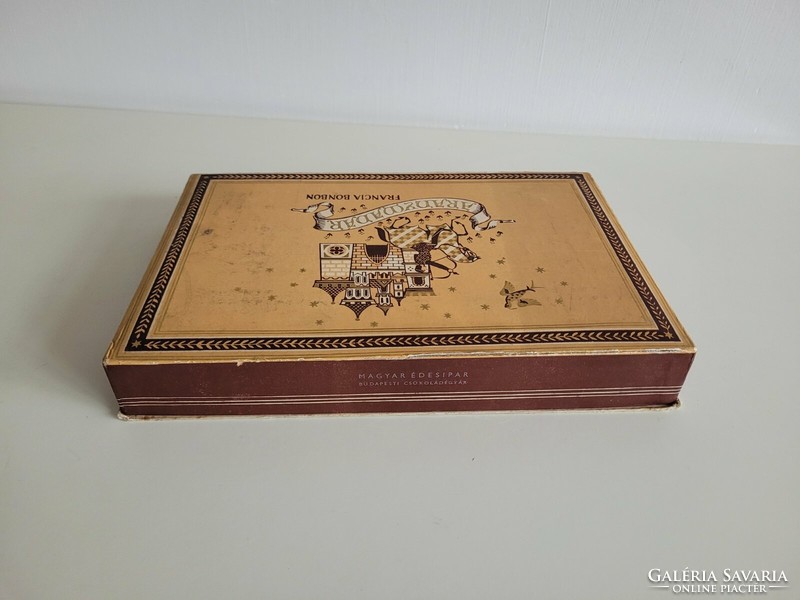 Old chocolate box golden bird French bonbon k. Kató Lukáts' plan for the Hungarian confectionery industry