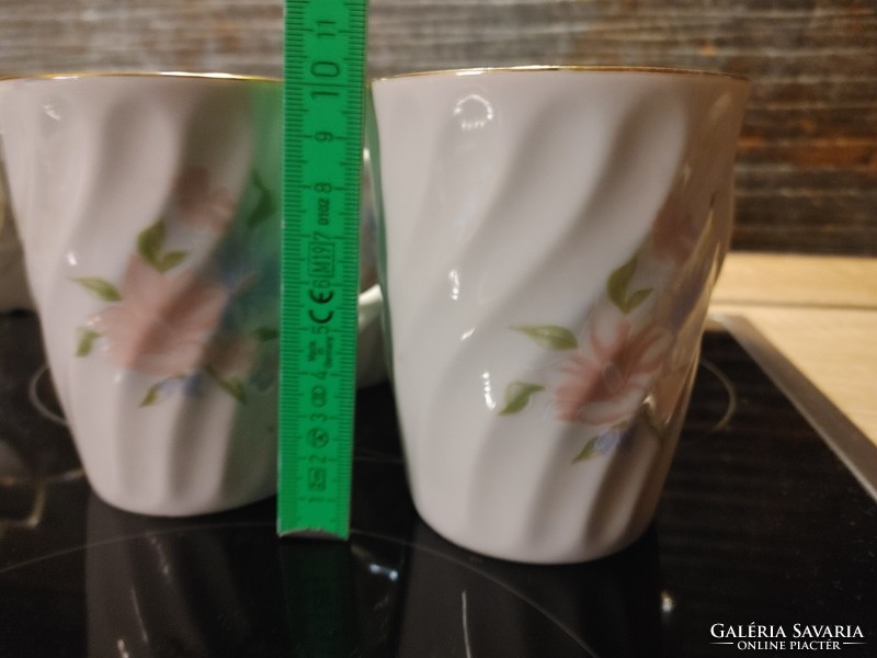 Fine quality foreign 6 mugs with floral patterns