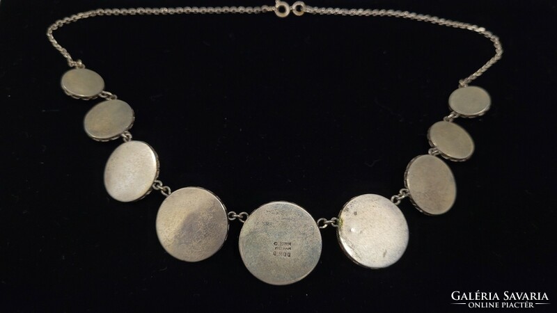 Old 900 silver necklace, neck blue 37.35g