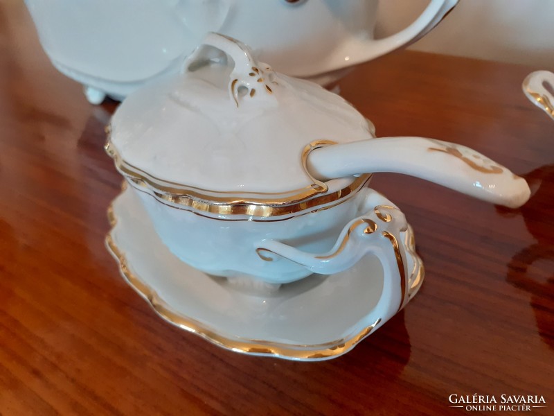Old white Art Nouveau porcelain geschütz serving tableware