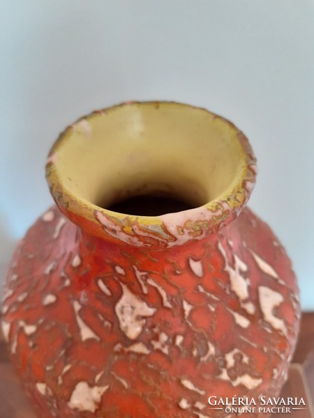Retro pond head ceramic old vase orange