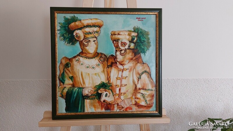 (K) a great painting with a Venetian atmosphere with a 44x44 cm frame