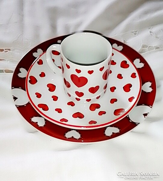 Breakfast set, Valentine's Day, hearty porcelain set 1.