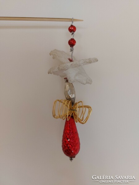 Old glass Christmas tree ornament red glass ornament