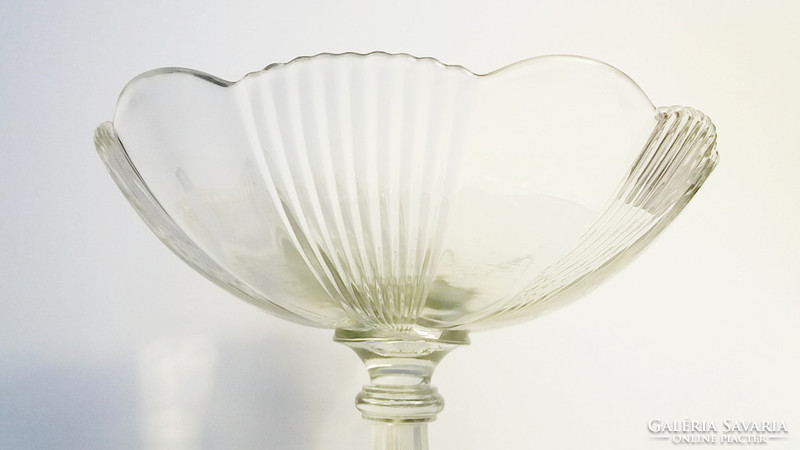 Old serving glass bowl with bowl