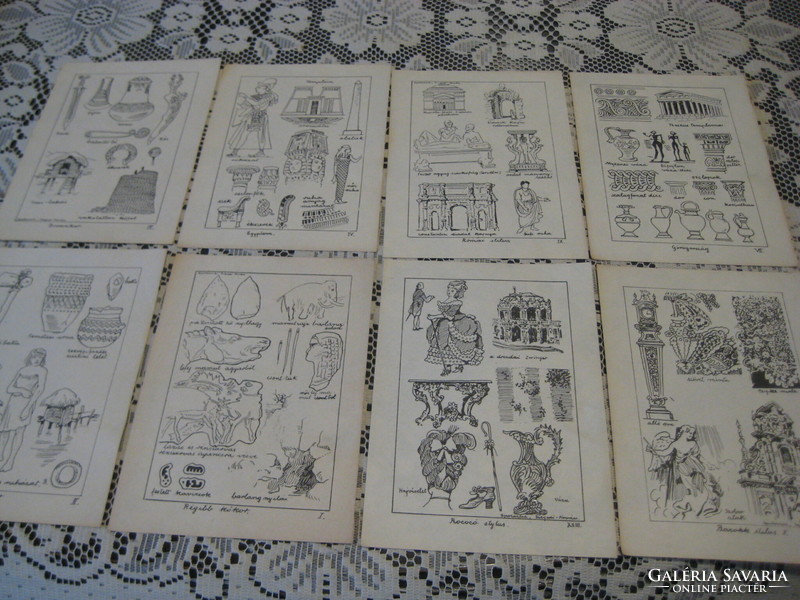 Styles, illustrative pages, can be colored, 17 pieces from the 1940s