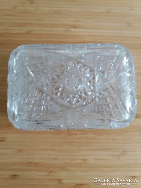 Crystal square bonbonier with star motif 16x11 cm
