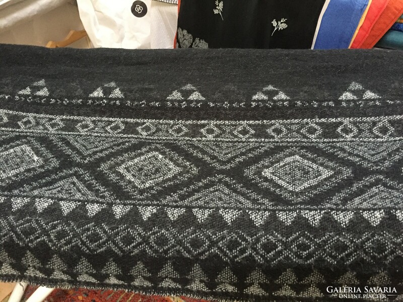 Soft, warm, winter scarf, woven, with a Norwegian pattern