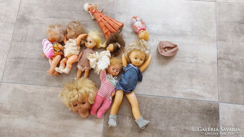 (K) old dolls, in found condition, may require cleaning and repair.