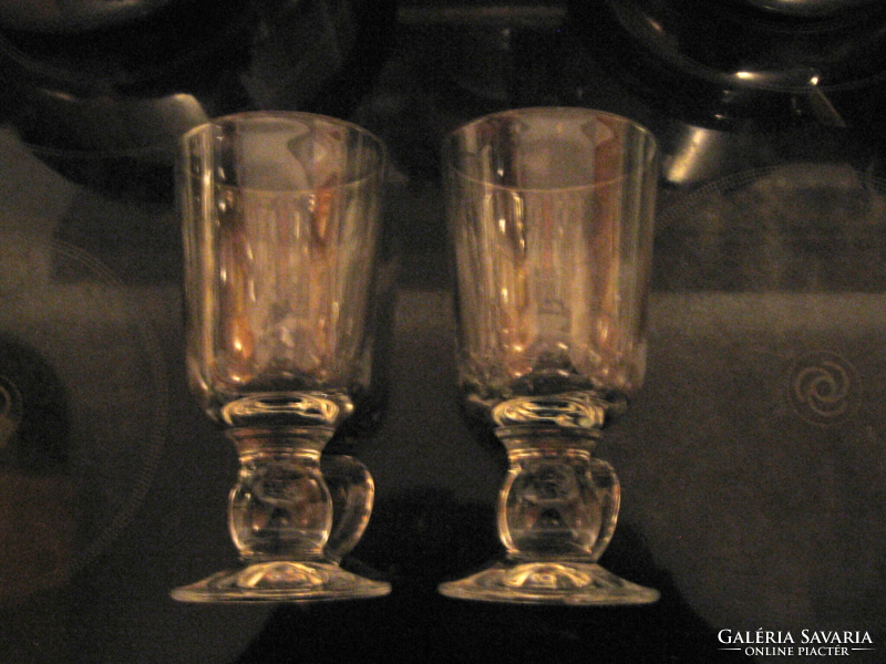 A pair of glasses with Irish coffee ball stems