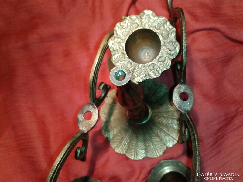 Antique, brass, detachable candle holder..1-3 Or 5 branches.....More than half a kg.