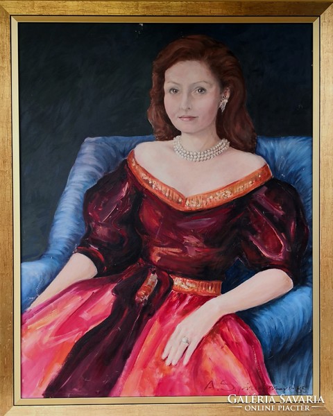 A. Spiridonovic – Vörös ruhás hölgy - 653.