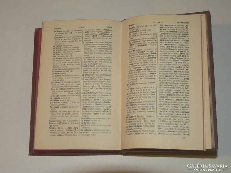 ANGOL-NÉMET, NÉMET-ANGOL zsebszótár  (1912-es kiadás Berlin )