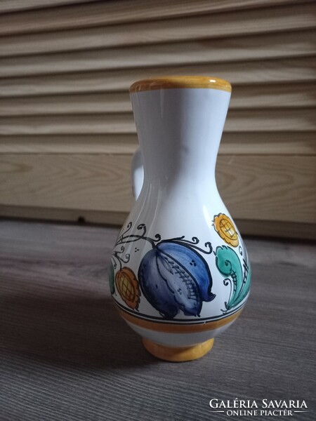 Hand-painted folk ceramics, spout, jug 16cm