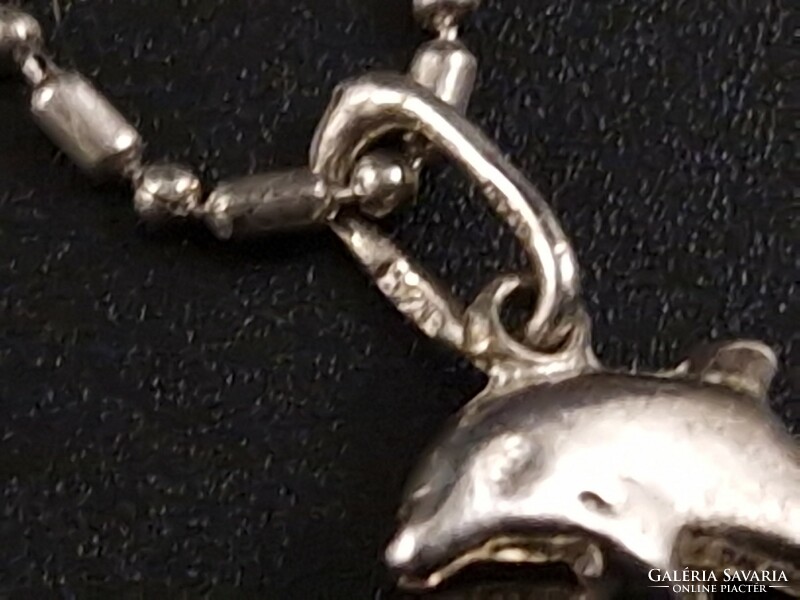 Women's silver 925 sterling necklace dolphin pendant