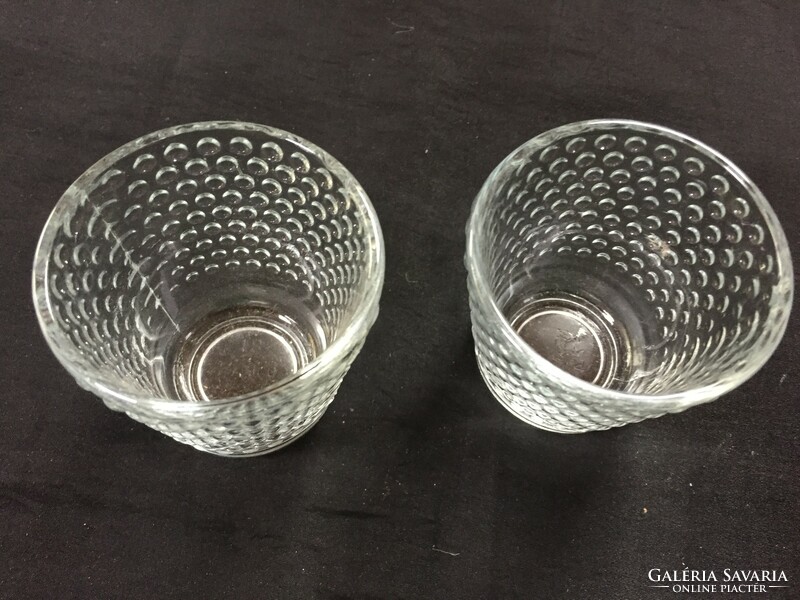 2 glass candle holders with cams, candle holders