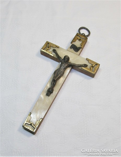 Cross - crucifix. With mother-of-pearl inlay.