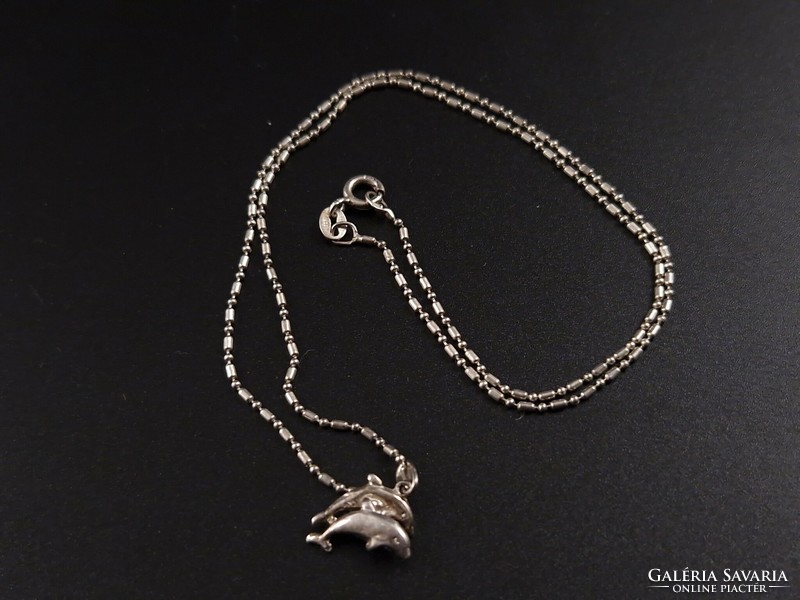 Women's silver 925 sterling necklace dolphin pendant