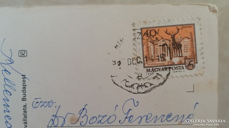 Régi képeslap újévi kéményseprős retro levelezőlap