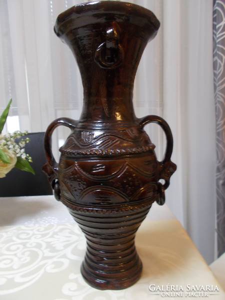 Beautiful antique handmade glazed ceramic vase large jug flawless