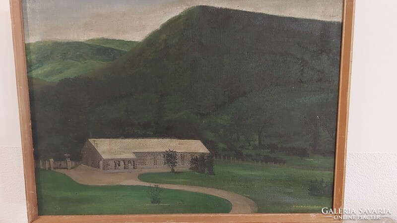 (K) landscape painting 77x58 cm with frame balogh l.