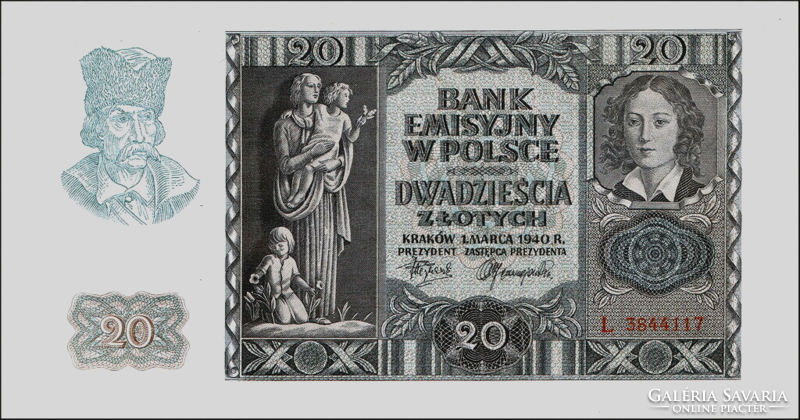 Poland 20 zlotys 1940 oz