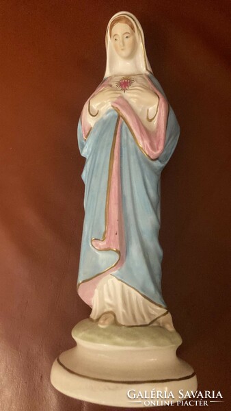 Régi Szűz Mária porcelán kegytárgy, szobor