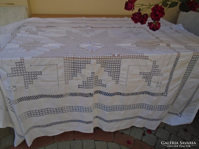 Art Nouveau 220x190 azure tablecloth.