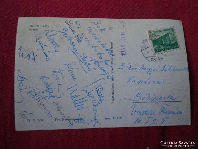 Del011.8 Football referees' council in Békéscsaba 1959 with signatures beleznay kállós fülép kornél
