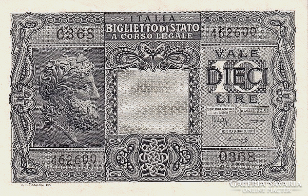 Olaszország 1944 10 lira UNC
