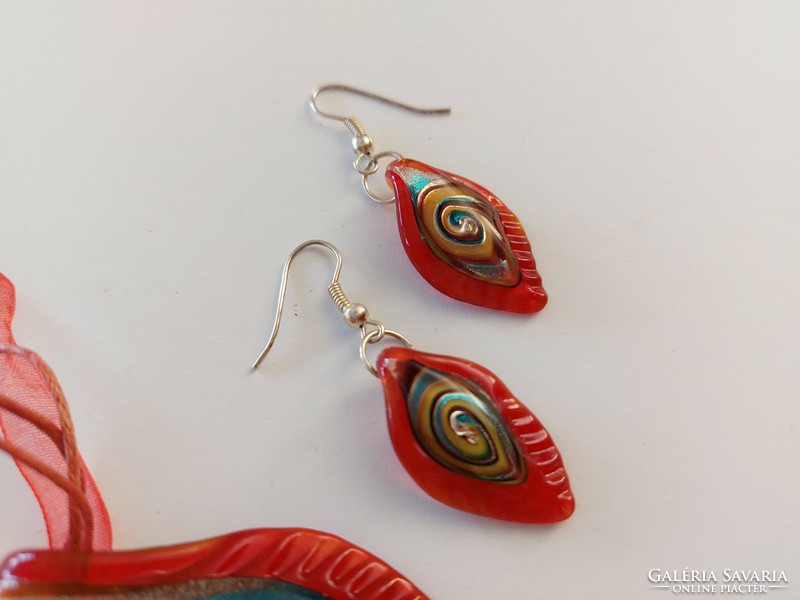 Glass jewelry pendant earrings