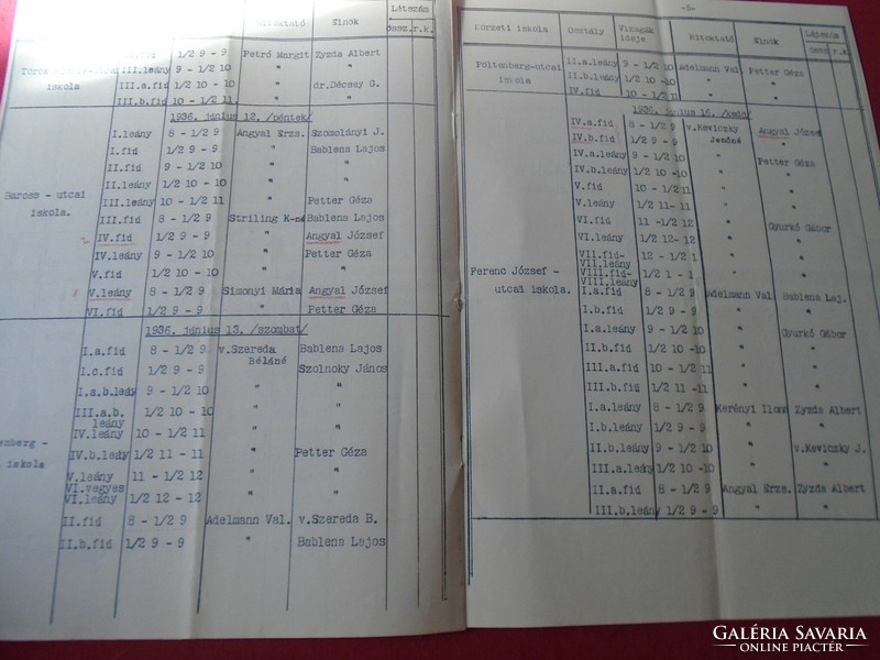 Del013.7 Pestszenterzsébet r.K. Parish religion exam order 1936