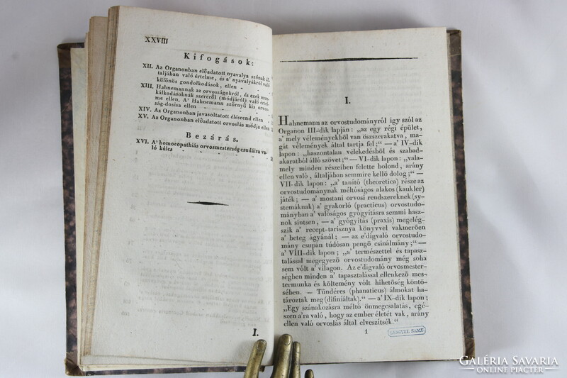 1830 Antique medical book mihály kováts - antiorganon rare, complete, beautiful copy!
