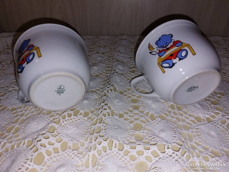 Children's porcelain, teddy bear mug, Polish Lubiana porcelain